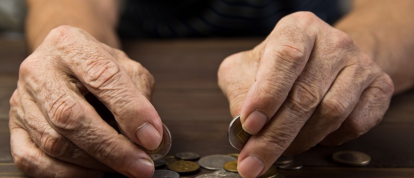 Older person's with few coins