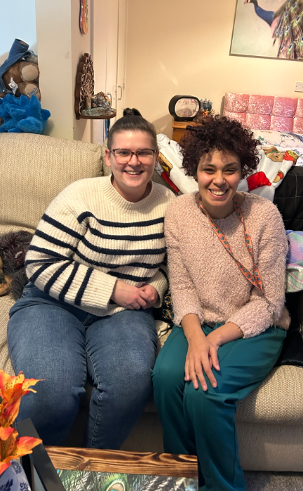 Chloe Eacock with Abigail (supported person)
