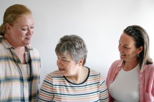 Staff from SeeAbility with Caroline